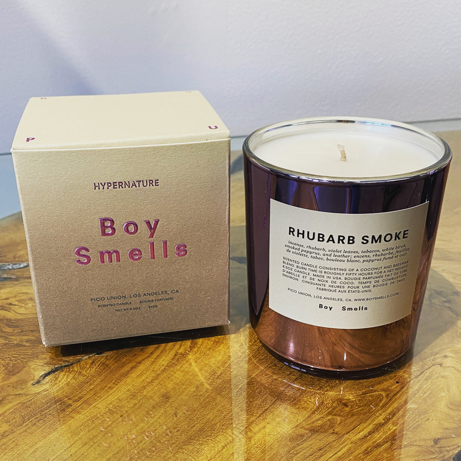 Boy Smells Candle Rhubarb Smoke